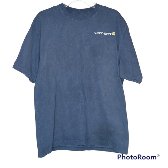 Carhartt Men’s Casual Crewneck “Distressed” Styled Navy Tee Size Large - Picture 1 of 6